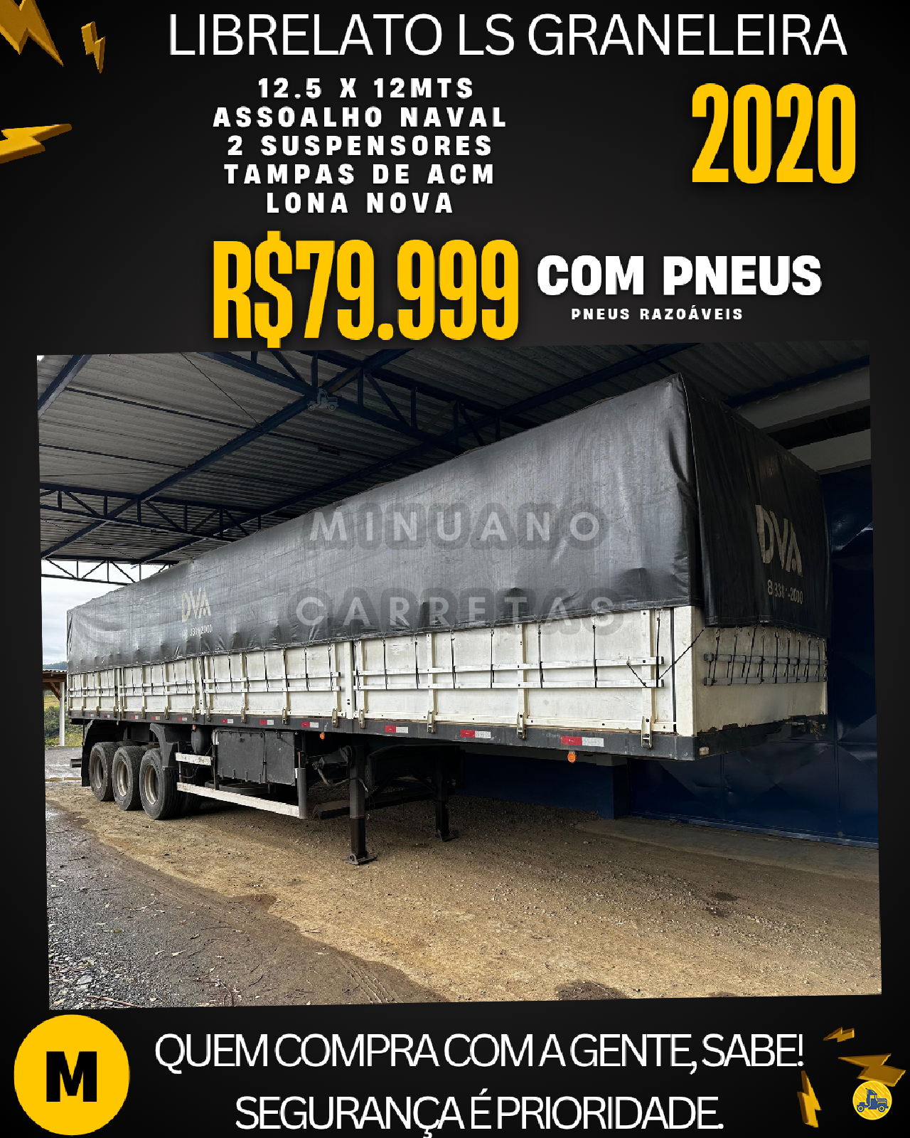 CARRETA SEMI-REBOQUE GRANELEIRO Minuano Carretas VACARIA RIO GRANDE DO SUL RS